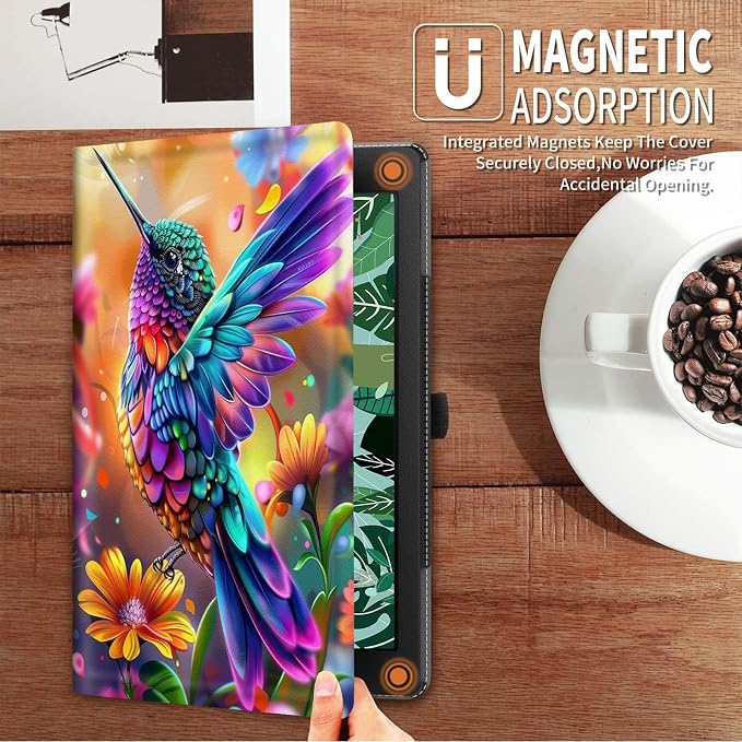 Colorful Hummingbird with Flower