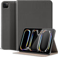Premium Microfiber Leather Case for iPad Pro 11 Inch (M4/M5) 2024/2025Auto Wake/Sleep Multiple Viewing Angles Shockproof Protective Stand CaseDrak Gray