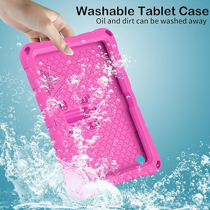 For Kindle Fire HD8 (2020/2022) kids girl Tablet Case Butterfly Wings Kickstand EVA Material Light Weight Shockproof Rugged Heavy Duty Kids Case for Kindle Fire HD8 Plus (2020/2022) (Rose red)