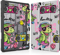 Mektron Case for Samsung Galaxy Tab S6 Lite 10.4 Inch 2024/2022/2020 with S Pen Holder Multi-Angle Viewing with Shockproof Cover Clear Shell + Trifold Stand + Auto Wake/Sleep Cool Dinosaur