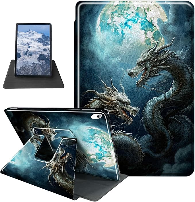 Chinese Dragons With Moon