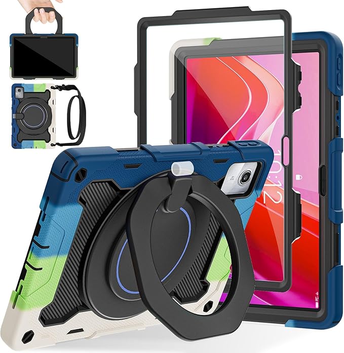 ROISKIN Case for Lenovo Tab M11 / K11 (TB-330FU/TB-330XU) 11 inch Drop-Proof Protection Cover with 360° Rotate Stand &amp Handle &amp Screen Protector &amp Shoulder Strap &amp Kids Friendly