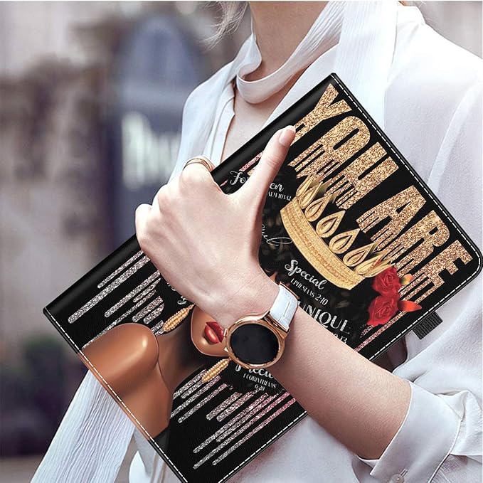 Case for Amazon Fire HD 10 Tablet (9th/7th/5th Generation2019/2017/2015 Release) Multi-Angle Smart Stand Cover Auto Sleep/WakeAfrican American Black Afro Women Girl Inspirational Quotes