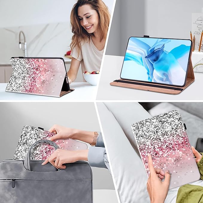 Case for Lenovo Yoga Tab Plus Tablet 12.7 Inch 2025 Multi-Angle Viewing Premium PU Leather Stand Case with Elastic Strap &amp Card Slots for Lenovo Yoga Tab Plus 12.7 Tablet-Gradation