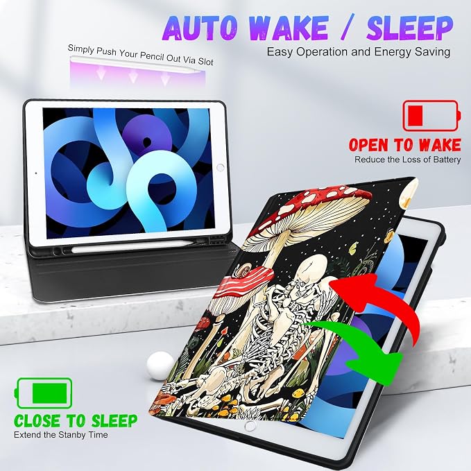 3-for iPad ipad 9/8/7th-Mushroom Skull