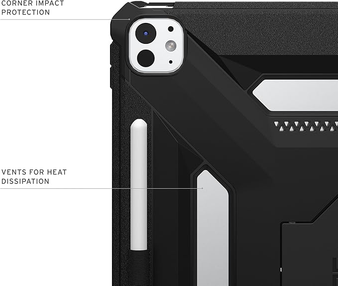 URBAN ARMOR GEAR UAG Designed for iPad Pro 13 8th/7th Gen 2024-2025 M5/M4 Case A3360 A3361 A3362 - Rugged Protective Cover with Kickstand and Pencil Holder Scout Plus Black