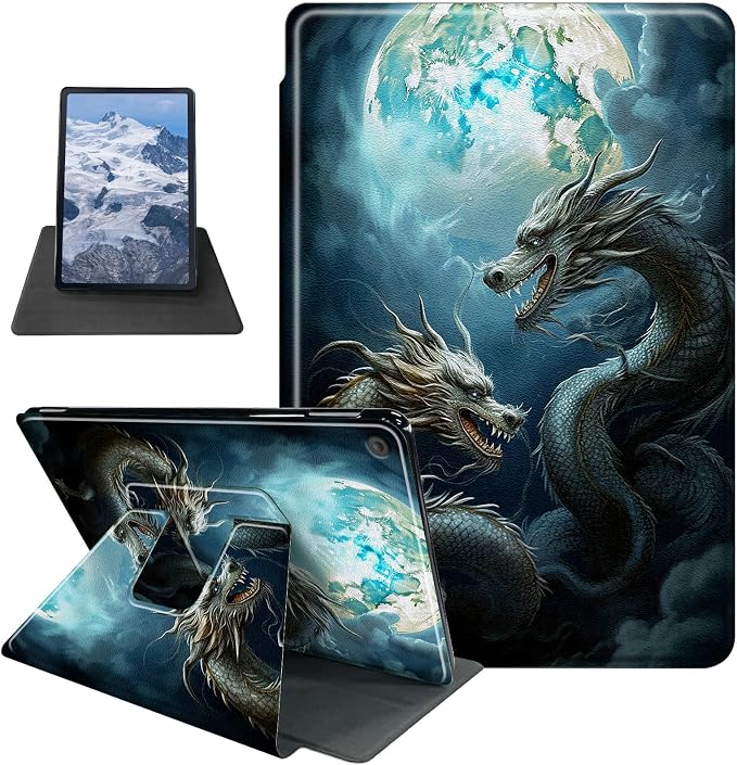Chinese Dragons With Moon