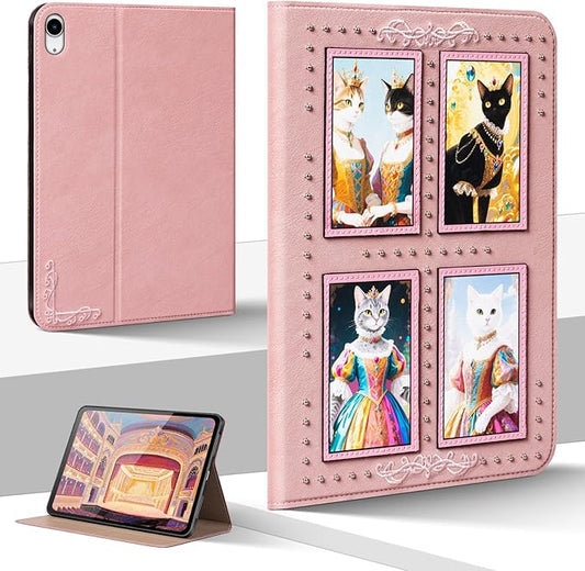 Tablet Case for iPad (A16) 11th Gen. 11 Inch 2025 iPad 10th Gen. 10.9 Inch 2022Vintage Style Women Girls Aesthetic Protective Smart Folio CoverAuto Sleep/WakePink