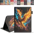 Case for Amazon Kindle Fire 7 Tablet (7 9th/7th Generation 2019/2017 Release) Slim PU Leather Cover with Card Slot &amp Auto Wake/Sleep Watercolor Art Fire Phoenix