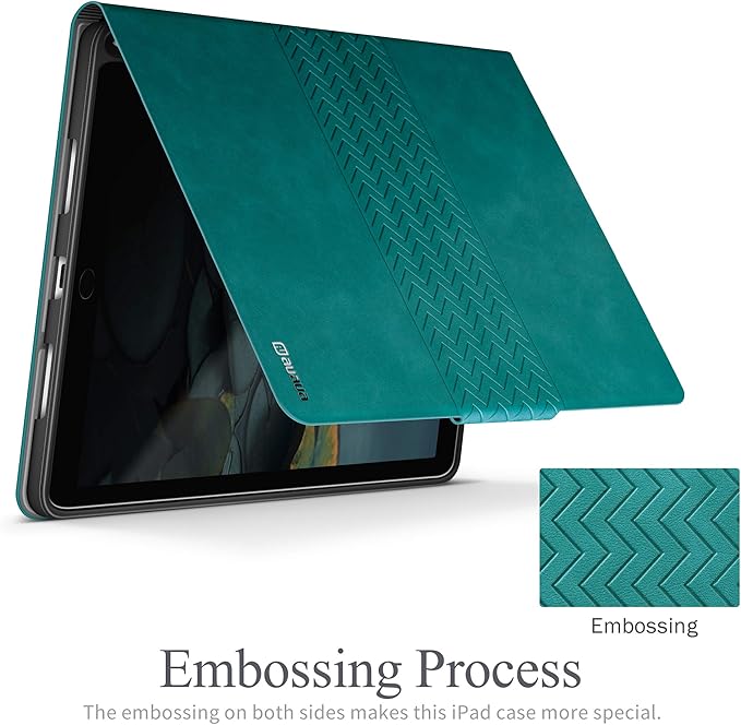 auaua Case for iPad Air 3rd Generation 2019 / iPad Pro 10.5 2017 with Built-in Pencil Holder Auto Sleep/Wake Adjustable Angle Vegan Leather (Green)