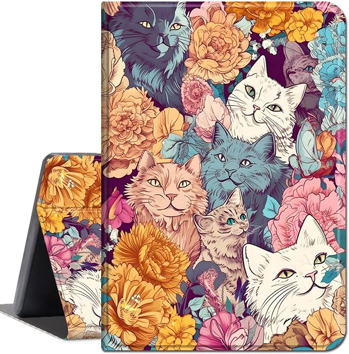 Cute Cat and Flowers-1878