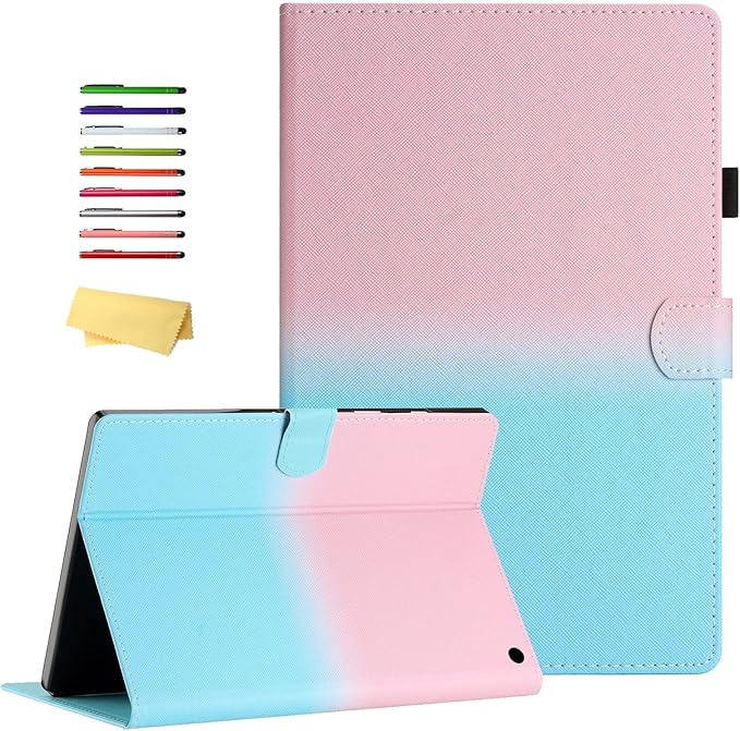 Kindle Fire HD 8 &amp Fire HD 8 Plus Case 12th/10th Generation (2024/2022/2020) 8.0 inch UUcovers Magneic Smart Folio PU Leather Wallet Cover with Stand/Pencil Holder [Auto Sleep/Wake] Pink Blue