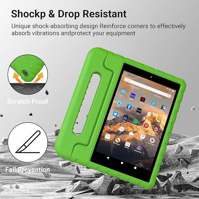for Amazon Fire hd 10 Tablet case Kids 5th/7th/9th Generation 2015/2017/2019 Released Shockproof Protective Cover NOT Compatible with Kindle Fire HD 10 or 10 Plus 13th/11th Generation Green