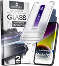 Defenslim for iPhone 14 / 16e / 17e Privacy Screen Protector (2Pack) Easy Auto-Dust &amp Align Install Kit 6.1 Tempered Glass 9H Hardness Privacy Protection Case Friendly SpyShield