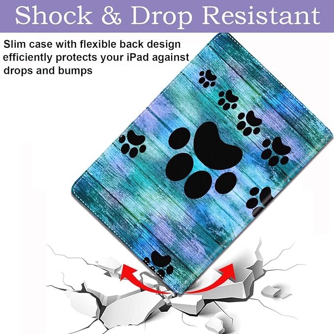Retro Black Dog Paw Prints