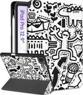 for iPad Air 13 Inch M2/M3 Pro 12.9 Case - Girls Cute Boys Women Folio Cover Pencil Holder Graffiti Cool Design Funny Fun for iPad Air 13 2024 2025 Cases for Apple Pro 12.9 inch 6/5/4/3 gen