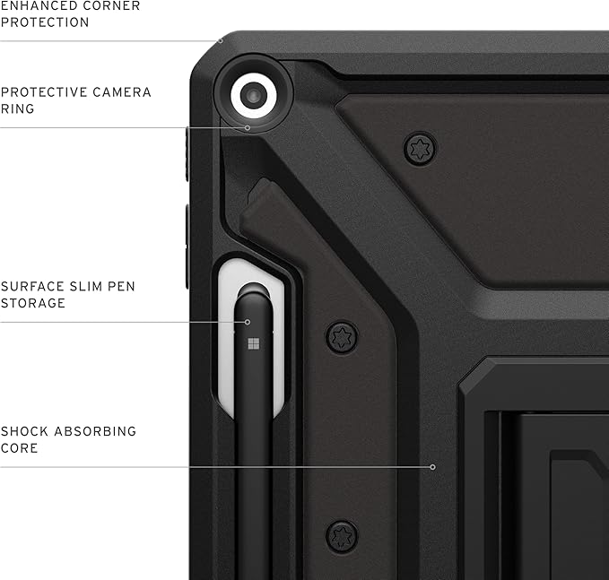 URBAN ARMOR GEAR UAG Designed for Microsoft Surface Pro 1st Edition 12 Case - Rugged Protective Cover with Multi-Angle Built-in Kickstand &amp Pen Holder Military Grade Drop Proof Metropolis SE Bla