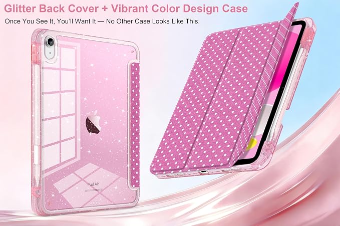 Rose Pink & White Polka Dots