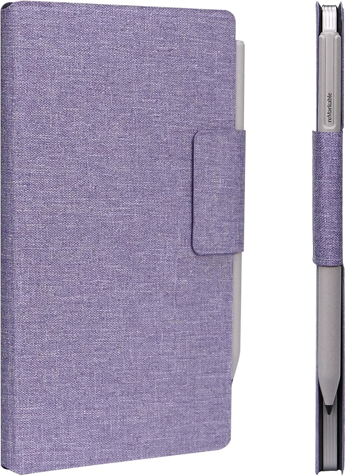 ZhaoCo Fabric Magnetic Case for Remarkable Paper Pro Move (7.3 Paper Tablet) Slim Lightweight Book Folio Protective Cover - Purple
