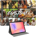 Custom Photo Personalized Flip Case for Samsung Galaxy Tab S7 FE 12.4 inch(2021)Model Code: SM-T730/T733/T736B Samsung Galaxy Tablet Customized Picture Text Leather Stand Cover Protective Case