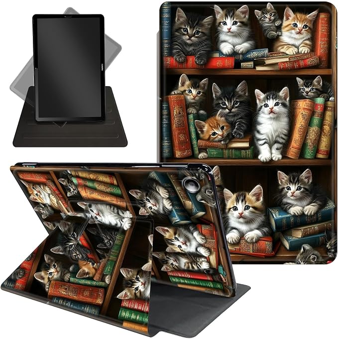 Vintage Bookshelf and Cats
