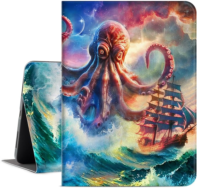 Octopus Monster Sailing Boat Huge Waves