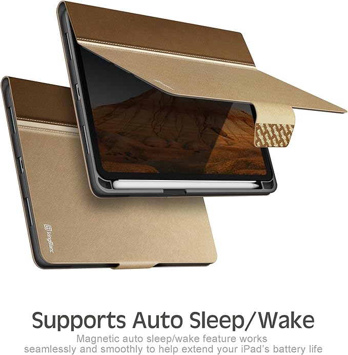 KingBlanc for iPad mini 7 (A17 Pro) Case iPad mini 7th/6th Generation Case (2024/2021 8.3-inch) with Pencil Holder PU Leather Stand Cover Auto Sleep/Wake Multi-Angle for Viewing/Typing Beige