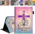 Case for All-New Fire HD 10/Fire HD 10 Plus Tablet (11th Gen 2021 Released) - Slim PU Leather Stand Flip Cover with Card Slot &amp Pencil Holder Christian Cross Quote Bible Verse Phil 4-13