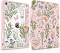 DONGKE Case for iPad (A16) 11th Generation 11 inch 2025 &amp iPad 10th Gen 10.9 inch 2022 [Built-in Pencil Holder] Clear Acrylic Back Trifold Stand Smart Cover Auto Sleep/Wake Wildflower &amp But