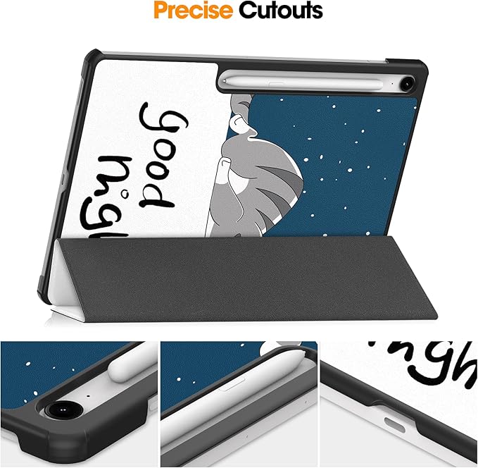 Case for Samsung Galaxy Tab S10 FE+/S10 FE Plus 13.1 Inch 2025 Model (SM-X620/SM-X626B) Tri-Fold Stand Smart PU Leather &amp Hard Back Shockproof Cover with Auto Wake/Sleep Lazy Blue Cat