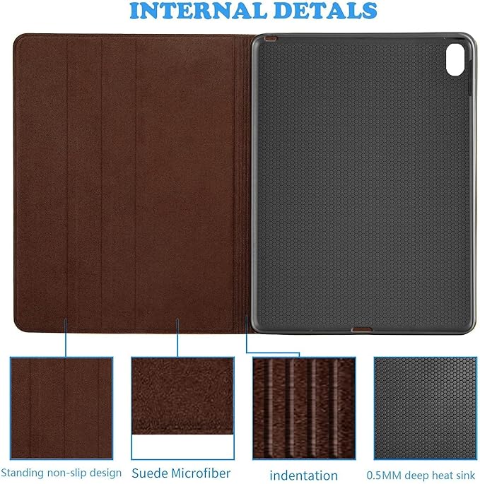 Gexmil Leather Case for iPad (A16) 11th Generation 11 Inch 2025 iPad 10th Generation 10.9 Inch 2022Protective Full Grain Leather Cover Support Auto Sleep/WakeAnti SlipButterfly Pattern