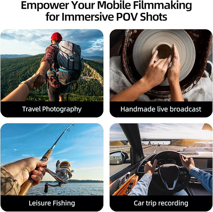 TELESIN° Magnetic Neck Cell Phone Holder POV/Vlog Recording Necklace Lanyard Selfie Hand Free Neck Phone Mount Stand for iPhone 15 14 13 12 Pro Mini/Plus/Pro/Pro Max and Samsung Android Smartphone