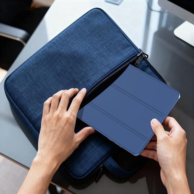for Samsung Galaxy Tab S11 Tablet CaseMagnetic Split Acrylic Case– with Pen SlotPU Leather Material Detachable StandSlim Protective Cover for S11ShockproofLightweight[Dark Blue]
