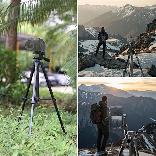 NEEWER Entry Level Version Tripod for Cell Phone &amp Camera Metal Lightweight Portable Travel Stand with Cold Shoe Cellphone Holder Mount Compatible with iPhone for Video Recording Filming TP53