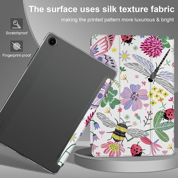 DONGKE Case for Samsung Galaxy Tab A11 Plus A11+ 11 inch (2025/2026) &amp Tab A9 Plus A9+ 11 inch (2024/2023) Slim Smart Stand Cover with Translucent Hard Back Auto Wake/Sleep - Dragonfly