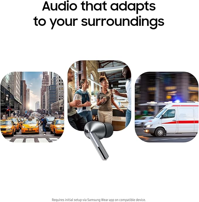 Samsung Galaxy Buds 3 Pro AI True Wireless Bluetooth Earbuds Noise Cancelling Sound Optimization Redesigned Comfort Fit White [US Version Amazon Exclusive 2Yr Warranty]