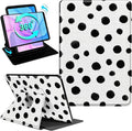 Case for Kindle Fire HD 8 &amp 8 Plus Tablet(12th/10th Gen 2024/2022/2020) 360 Degree Rotating Swivel Stand Flip Cover with Auto Sleep/Wake Cute Polka Dot
