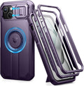 Dexnor for iPhone 15 Plus/14 Plus Case with Slide Camera Cover&ampAdjustable Kickstand&ampBuilt-in Screen ProtectorMagsafe Rugged Shockproof Bumper Cases Heavy-duty Magnetic Protective CoverPhanto