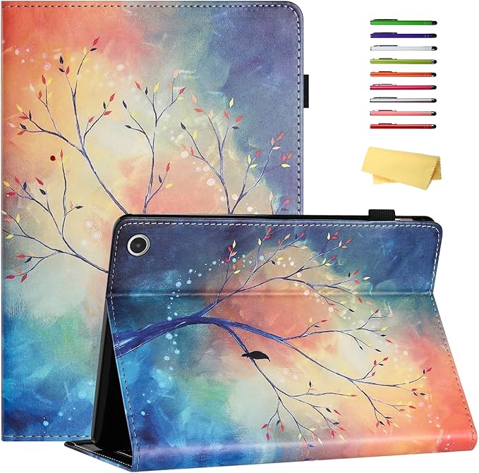 Case for Amazon Kindle Fire Max 11 Tablet (13th Generation2023 Release) 11 with Pencil Holder &amp Folio Stand Magnetic Smart PU Leather Shockproof Cover [Auto Sleep Wake] Oil Painting Tree