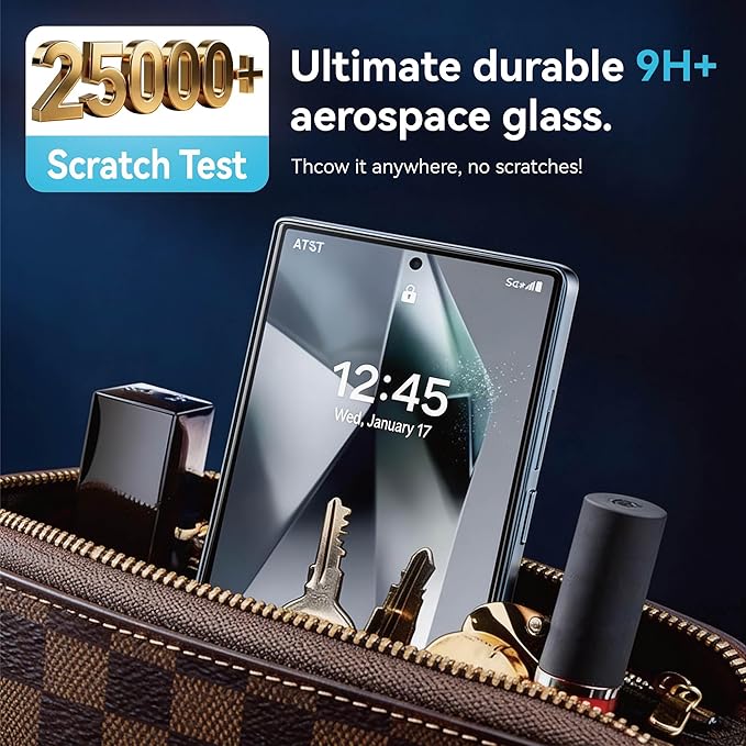 3 Pack for Galaxy S25 Ultra [6.9 Inch] Screen Protector Tempered Glass 9H Glass for S25 Ultra Screen Protector Fast Alignment Tool Case Friendly Scratch Resistant Bubble Free