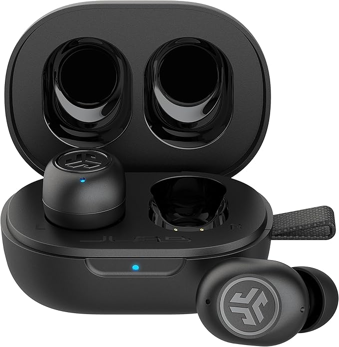 JLab JBuds Mini True Wireless Bluetooth Earbuds + Charging Case Charcoal Black IP55 Sweat and Dust Proof Bluetooth Multipoint Be Aware Audio 3 EQ Sound Settings Crystal Clear Calls