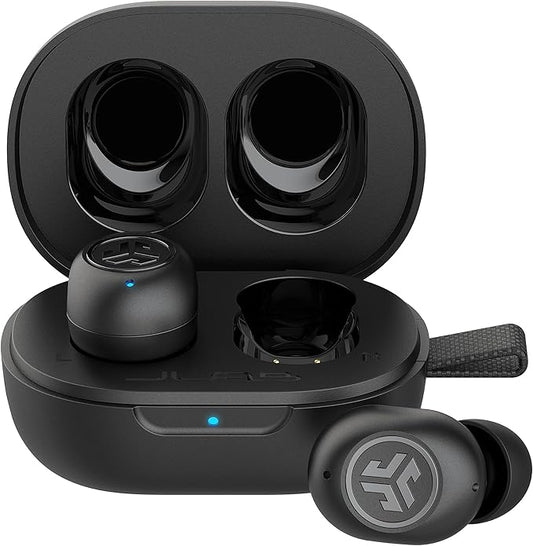 JLab JBuds Mini True Wireless Bluetooth Earbuds + Charging Case Charcoal Black IP55 Sweat and Dust Proof Bluetooth Multipoint Be Aware Audio 3 EQ Sound Settings Crystal Clear Calls