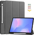 Case for Samsumg Galaxy Tab S10 FE+/S10 FE Plus 13.1 Inch 2025 (Model: SM-X620/SM-X626B) Trifold Stand Smart Cover with S Pen Holder [Auto Wake/Sleep] PU Leather Soft TPU Bumper Shell Gray