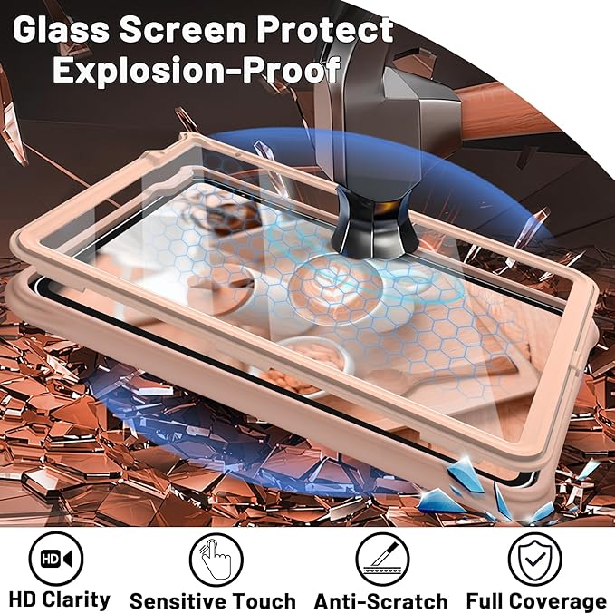 Case for iPad A16 11-inch (2025) &amp iPad 10th Gen 10.9-inch (2022) HD Screen Protector Strong Military-Grade Full-Body Shockproof Protection 360° Rotating Handle Strap &amp Shoulder StrapLatte