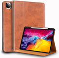 for Ipad Pro 12.9 inch 6th/5th/4th/3rd Gen Case 2022/2021/2020/2018 Genuine Leather Cover ProtectiveBuilt-in Pencil Holder and Auto Wake/Sleep.Brown