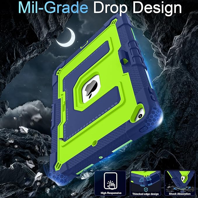 for iPad 9th/ 8th/ 7th Generation 10.2 Inch (2021/2020/ 2019) iPad Case 9th Generation with Pencil HolderHeavy Duty Shockproof Cover for i Pad 9th/8th/7th GenNavy Green