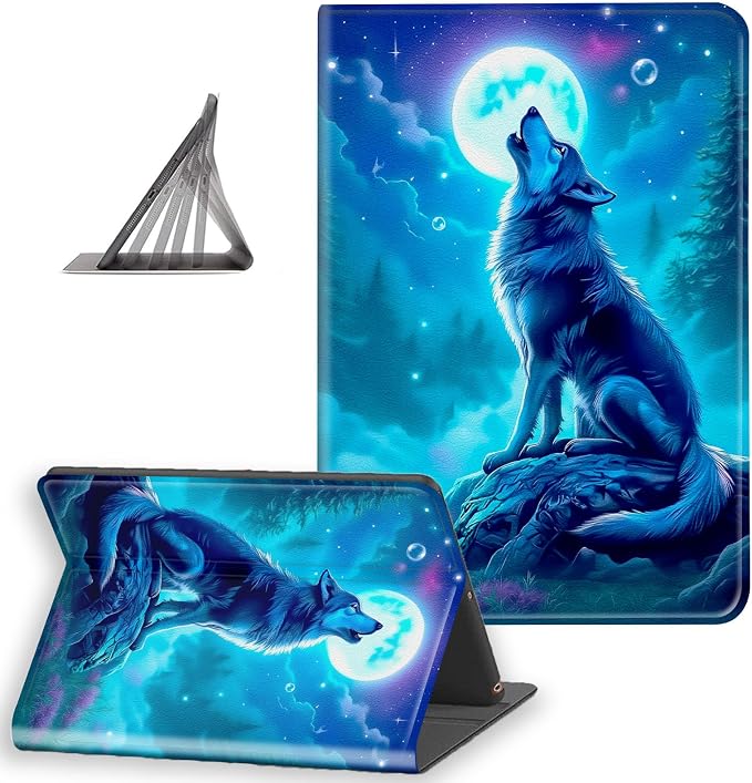 Wolf Howling at Blue Moon