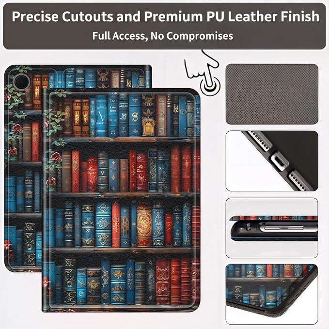 Case for Samsung Galaxy Tab A9+ / A9 Plus 11-Inch 2023 Slim PU Leather Stand Cover with Auto Wake/Sleep Lightweight Full-Body Protective Case for Galaxy Tab A9+ 11 Tablet Library