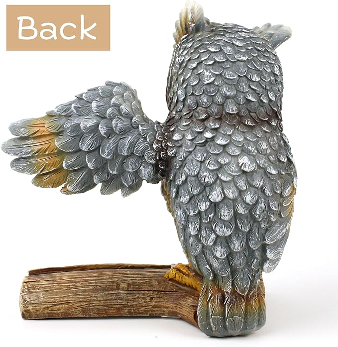 Wise Owl Phone Stand Resin Animal Smartphone Holder Home and Office Accessory Novelty Gifts 5.5 x 6.5 Inches