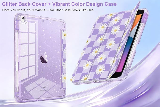 Cool Flower & Purple Checkerboard